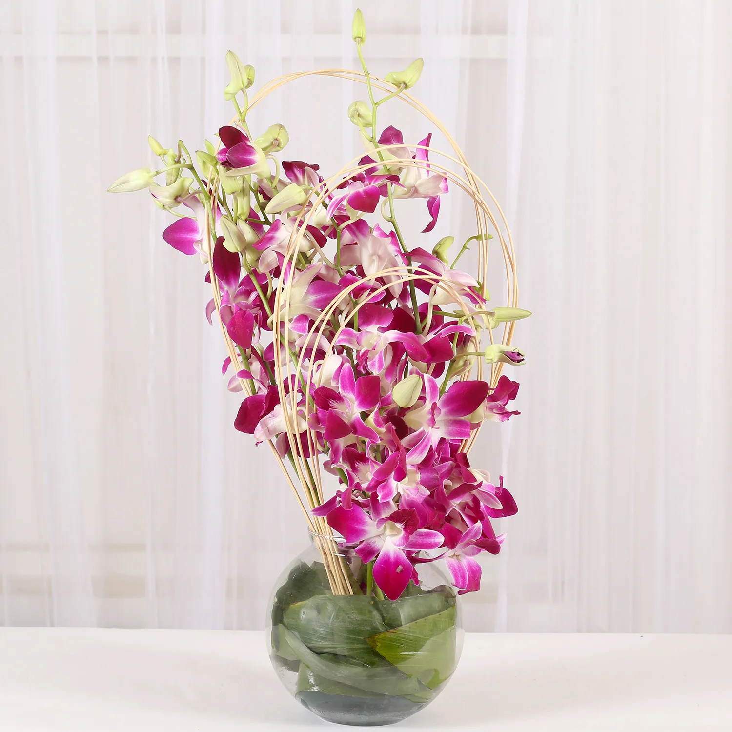  Purple Orchids Vase Arrangement