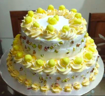  2 Layer Tempting Pista Rasmalai Cake