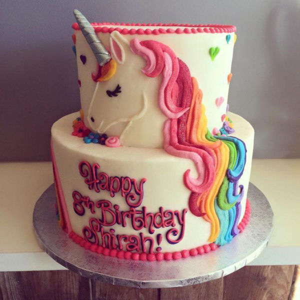  Unicorn 2 tier cake