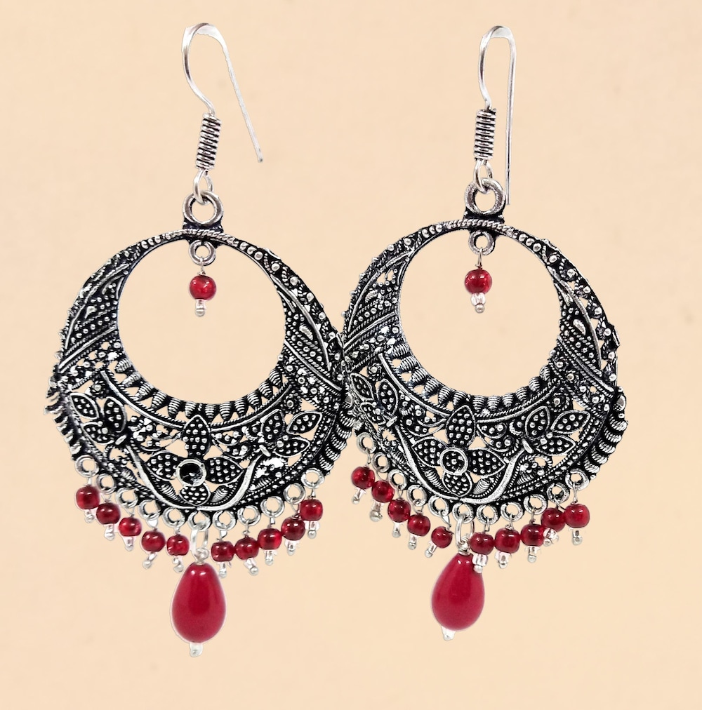  Red DomeShaped Earring