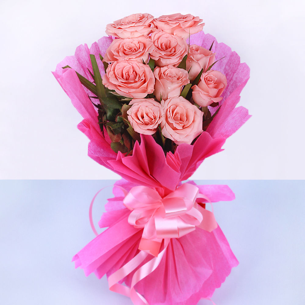  Pink Roses in Pink Packing