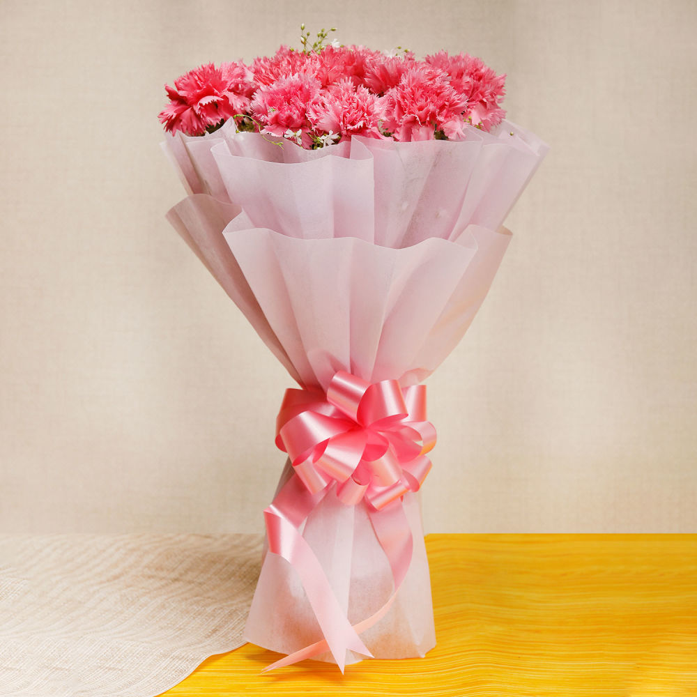  Pink Carnations In Pink Packing
