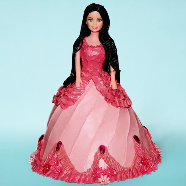  Pink Dress Barbie Cake