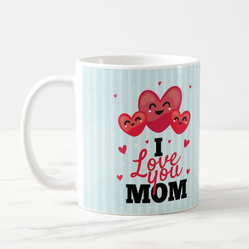  Love Mom 3 Hearts Mug