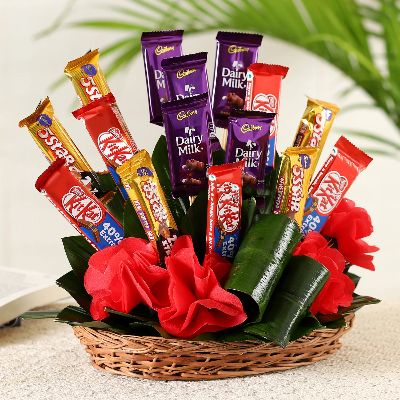 Assorted Chocolates Basket Arrangement