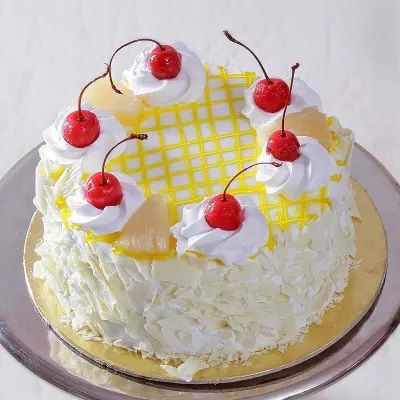 Classic Pineapple Cake with Cherry Toppings