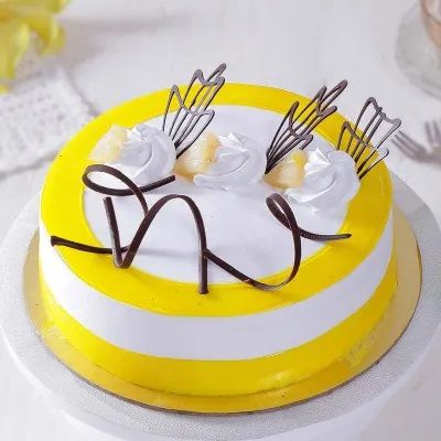 Pineapple Cake with Chocolate Topping