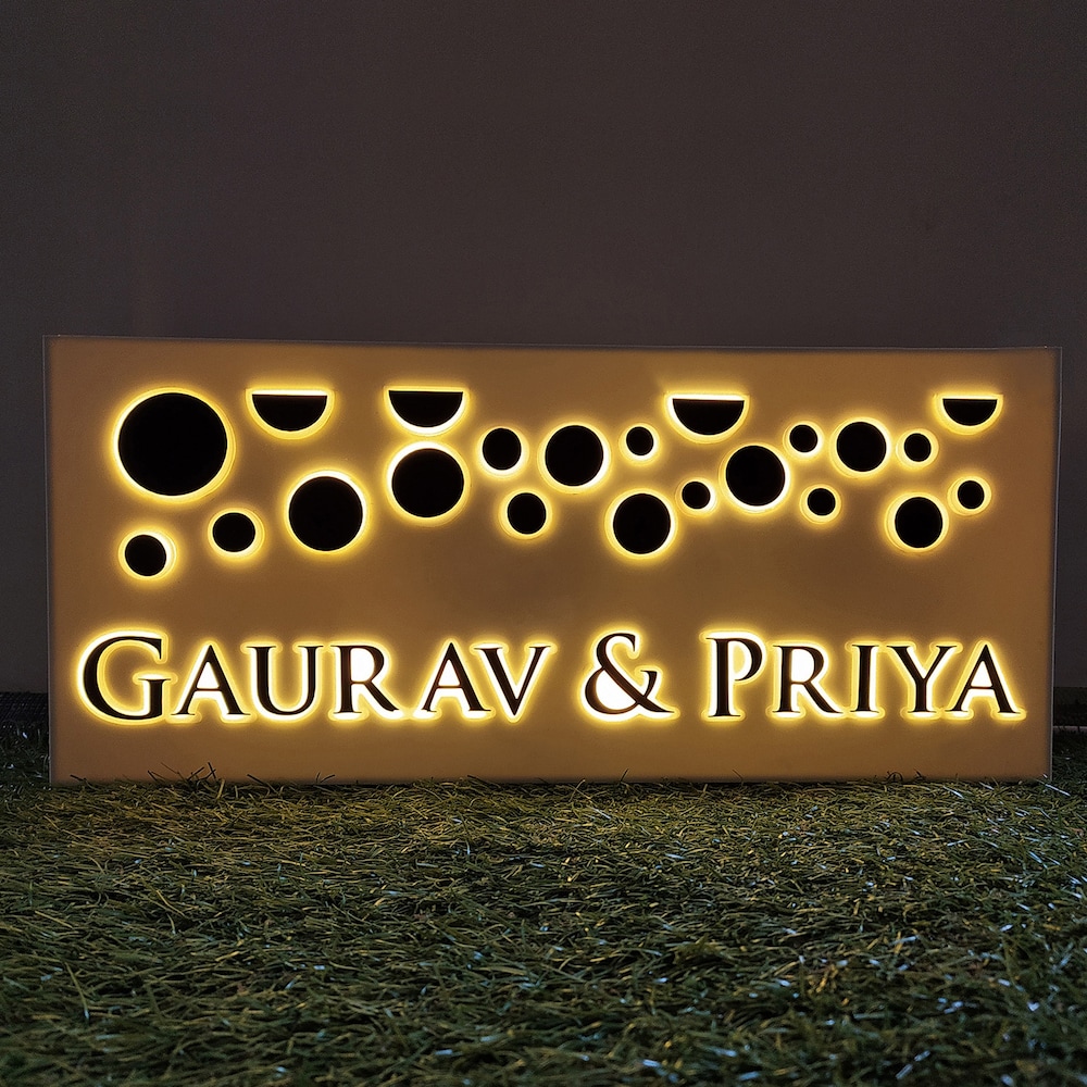  Planets of Gold  Edgelit Name Plate