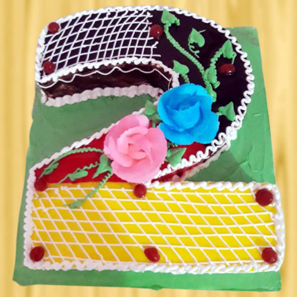  Garden Theme Number Cake