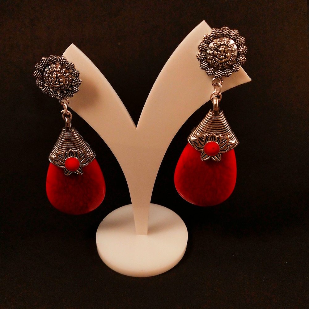  Red Oxidized Danglers