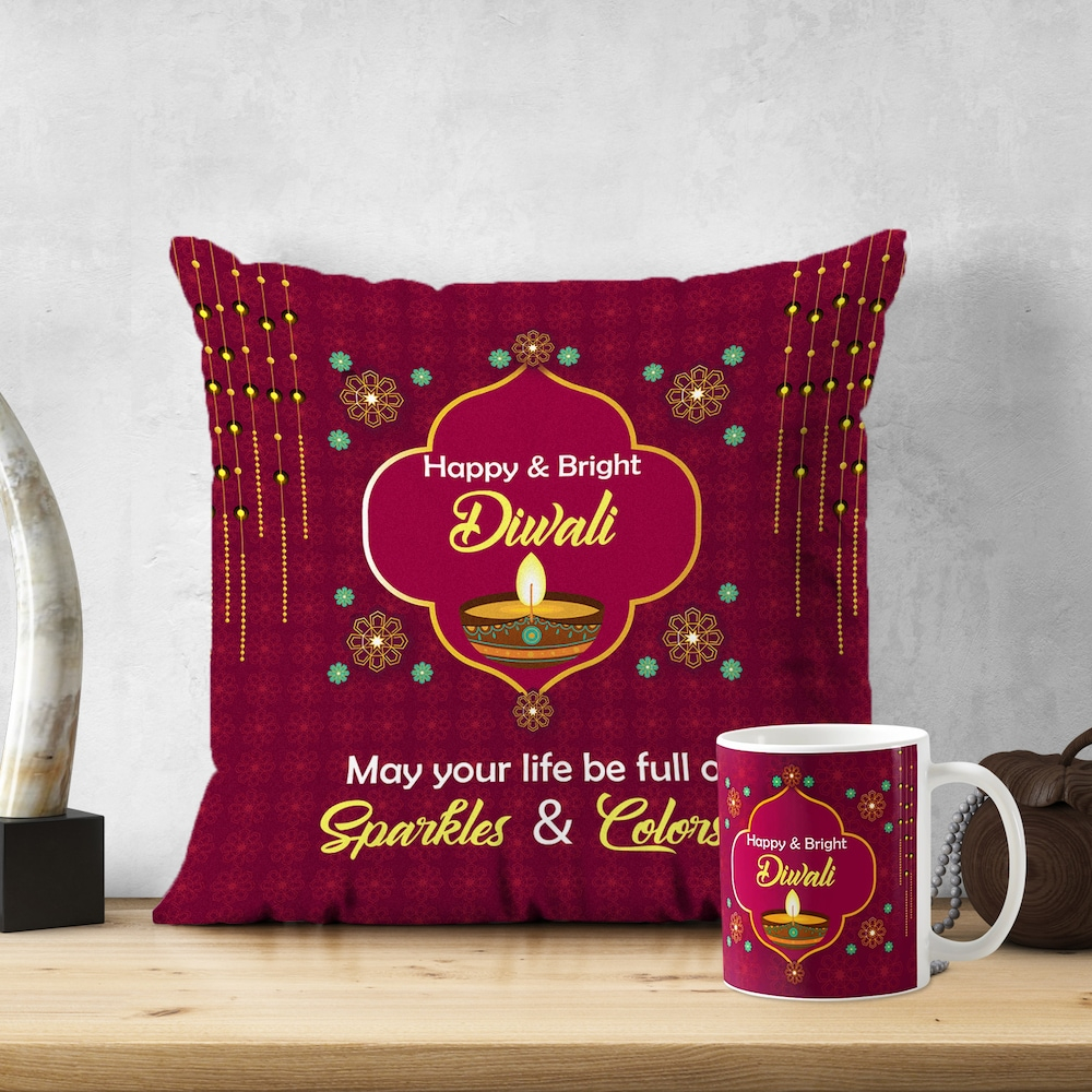  Diwali Mug & Cushion Combo