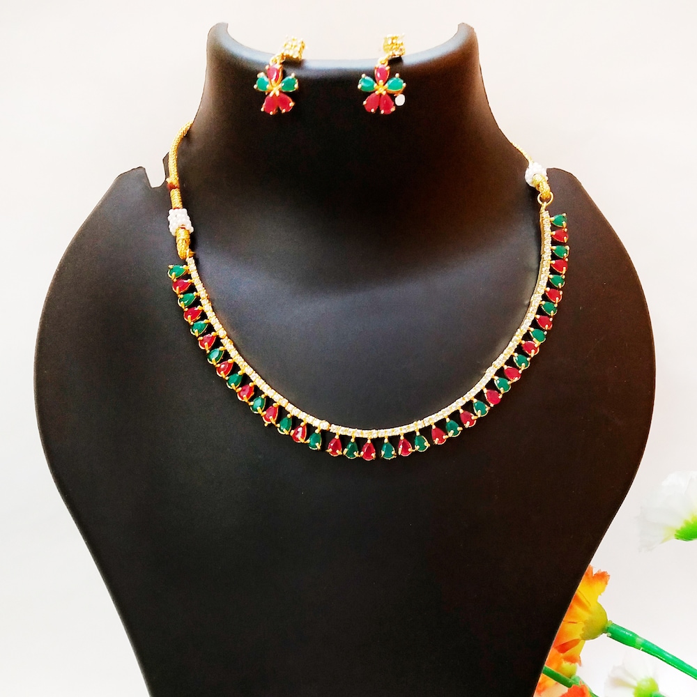  Green Red Tone Jewellery Set