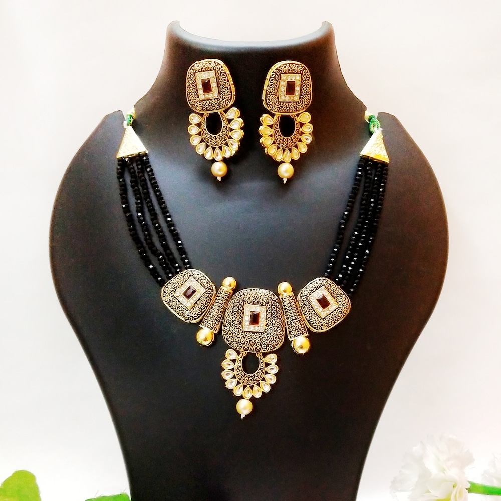  Black Tone Designer Jewellery Set