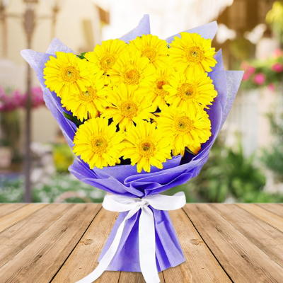  Shineshine Yellow Gerbera Bouquet 