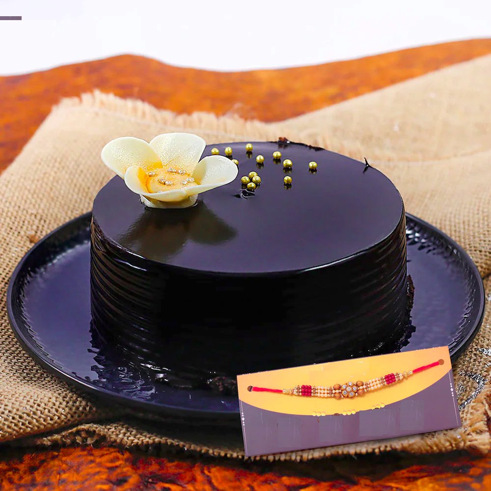  Bro Rakhi With Luscious Choco Cake
