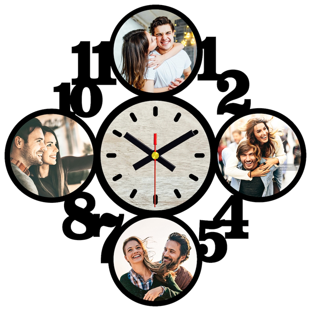  Creative Four Photo Hanging Clock For Girlfriend