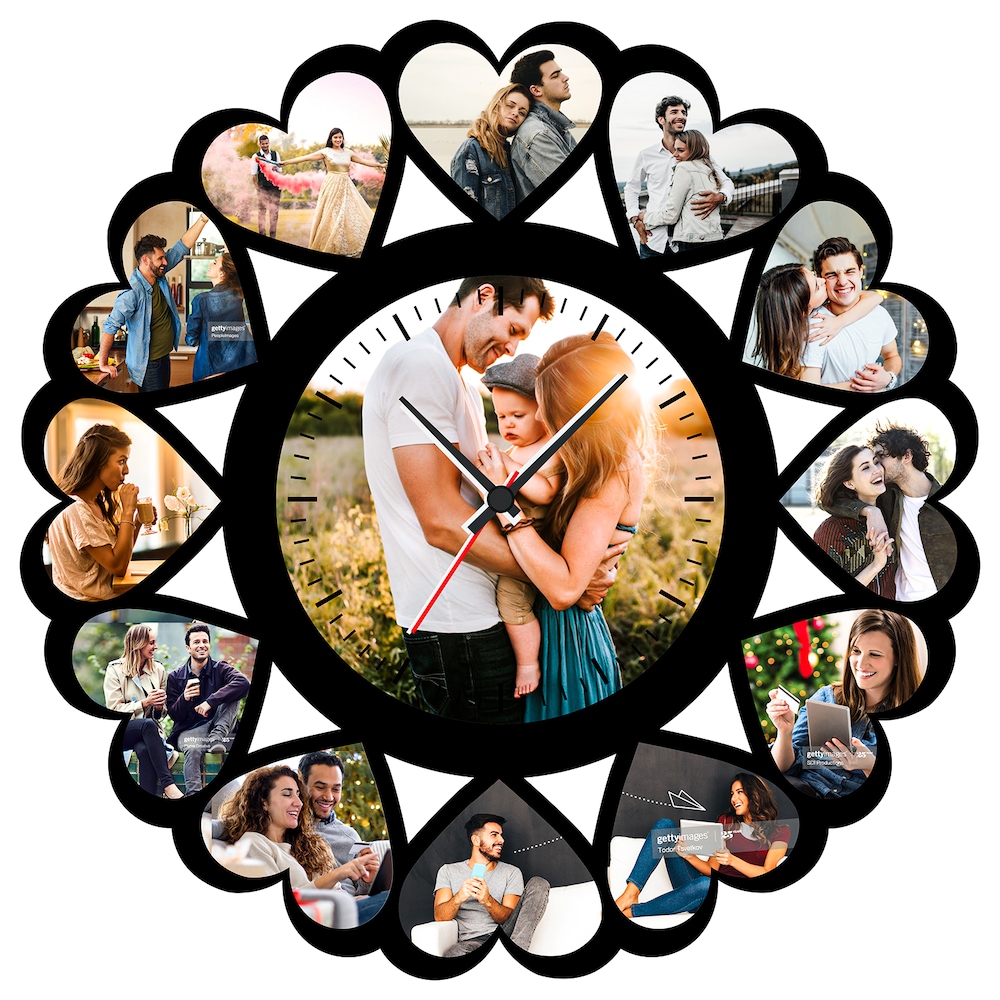  Square Decor Clock With Lovely Pics