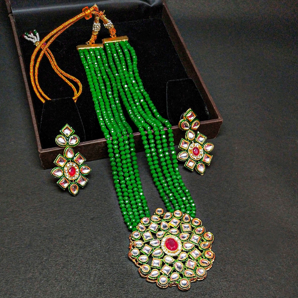  Party Shine Green Necklace Set