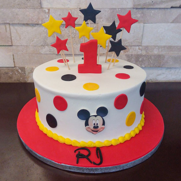  Stars mickey mouse Fondant Cake