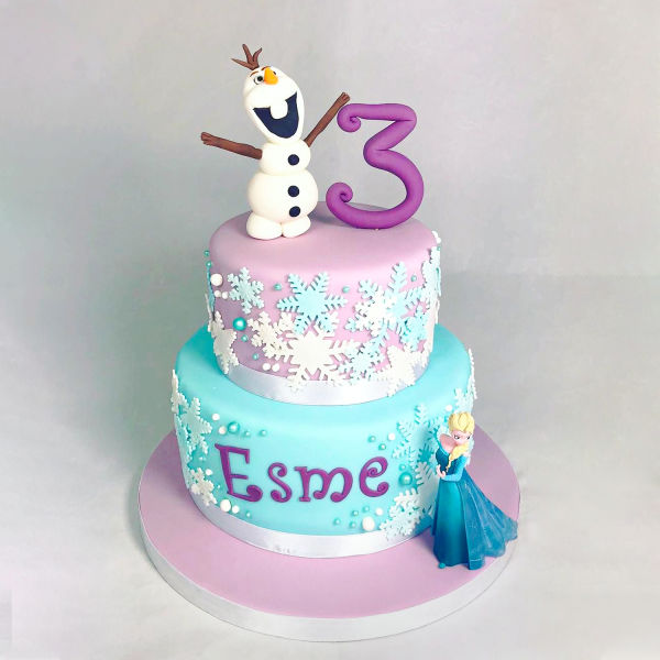  Happy Snowman Vanilla Fondant Cake