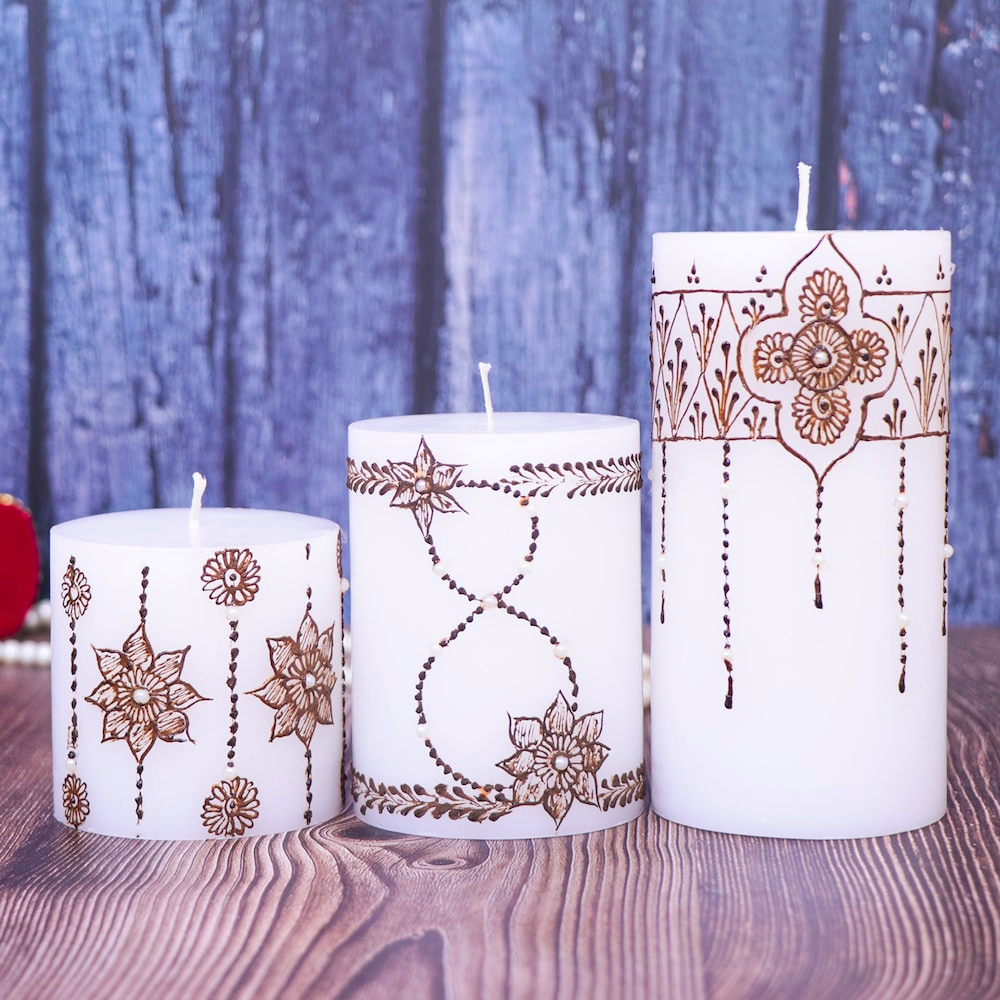  Designer Henna Candles Set