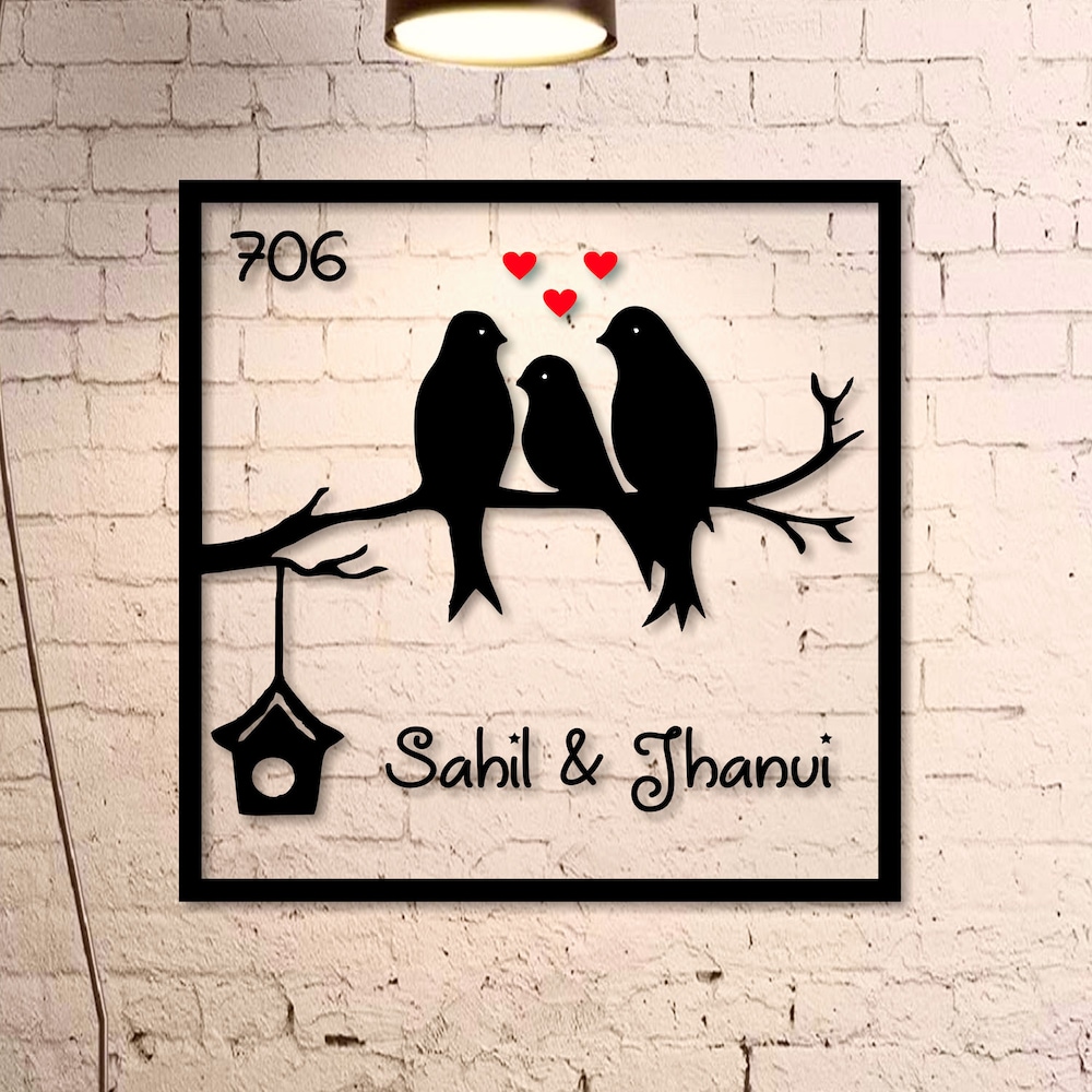  Love Of Birds Name Plate