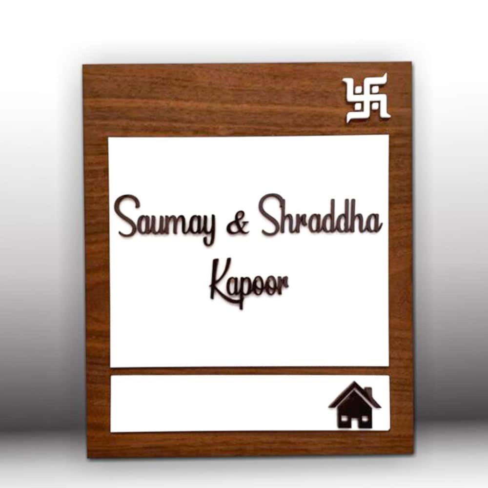  Swastika Wooden Name Plate