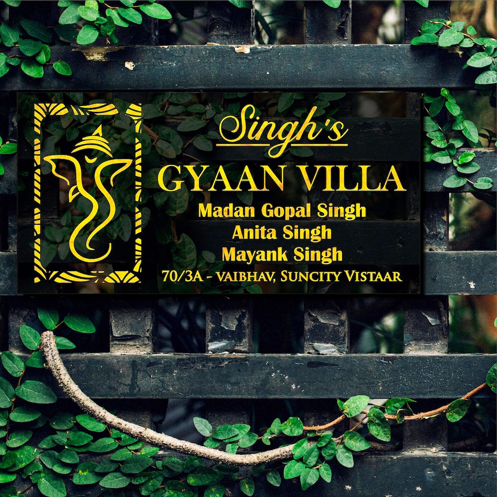  Glorious Ganesha Led Name Plate