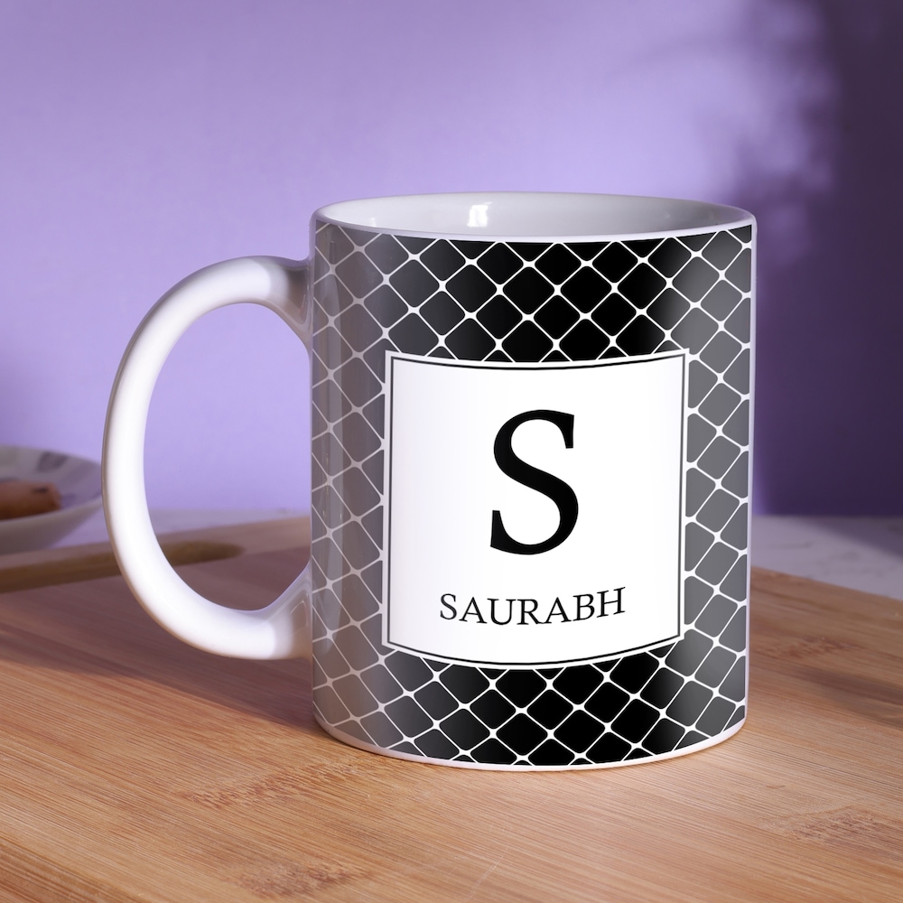  Personalized Alphabet Initial Coffee Mug