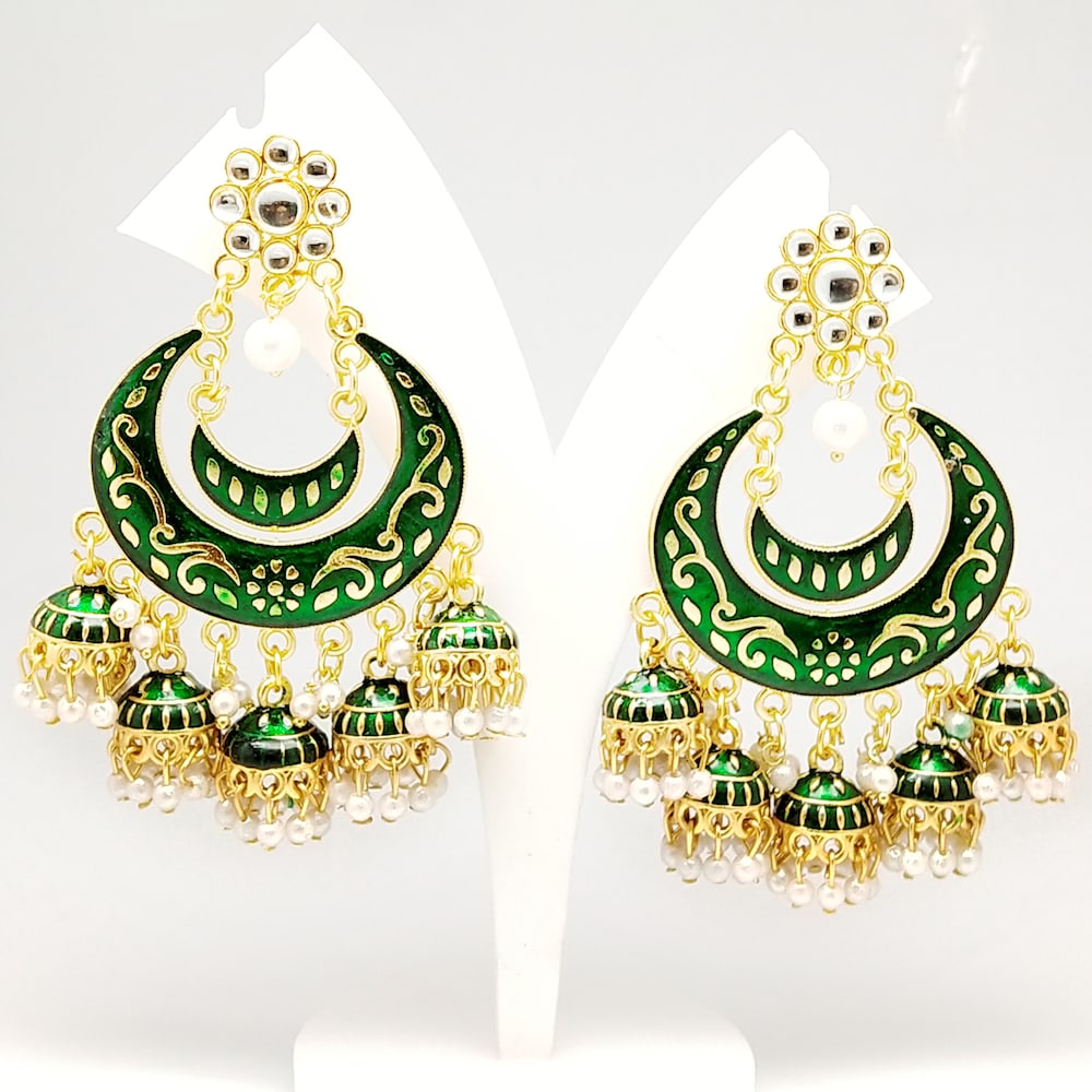  Green Kundan Earring