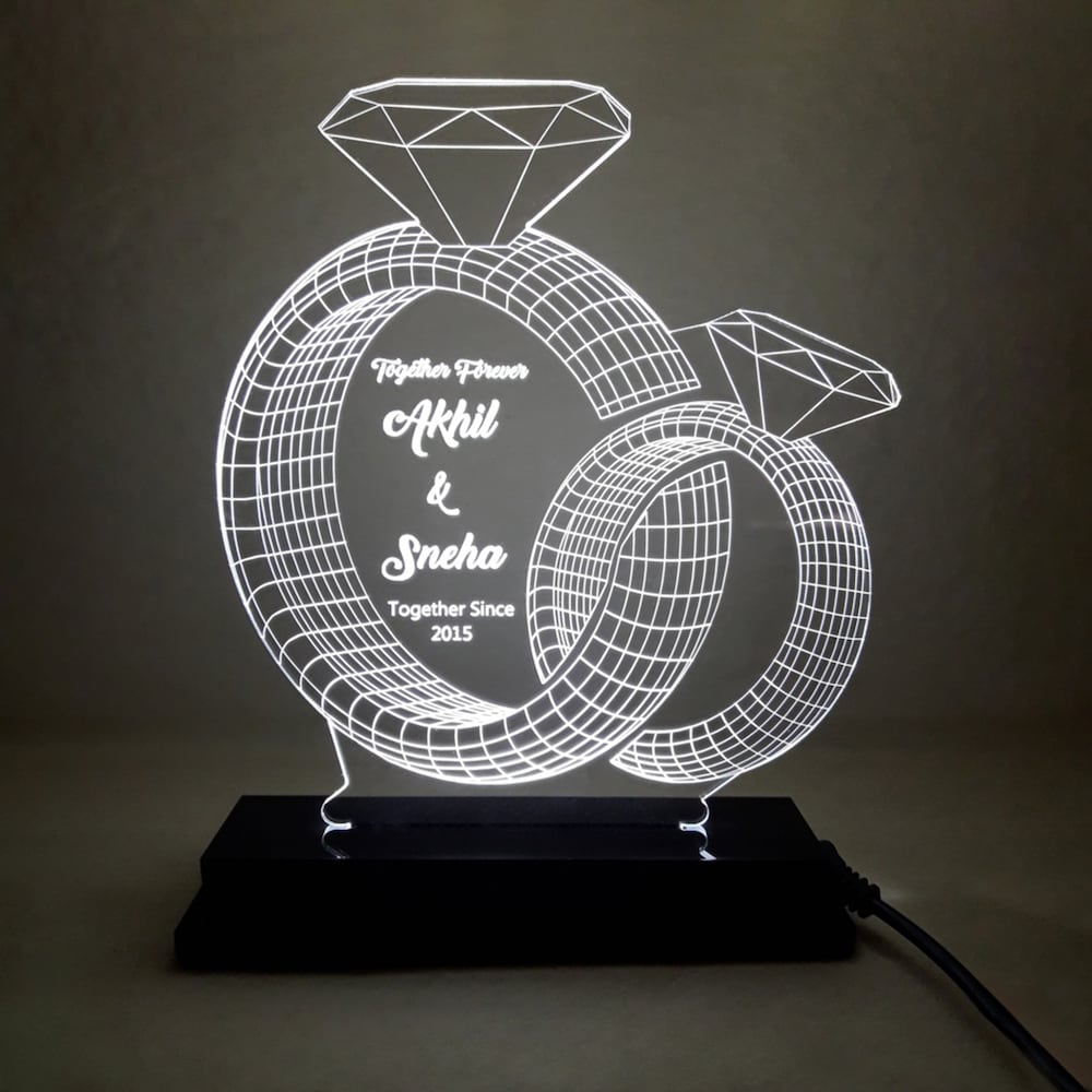  Personalised Ring Couple Led Lamp