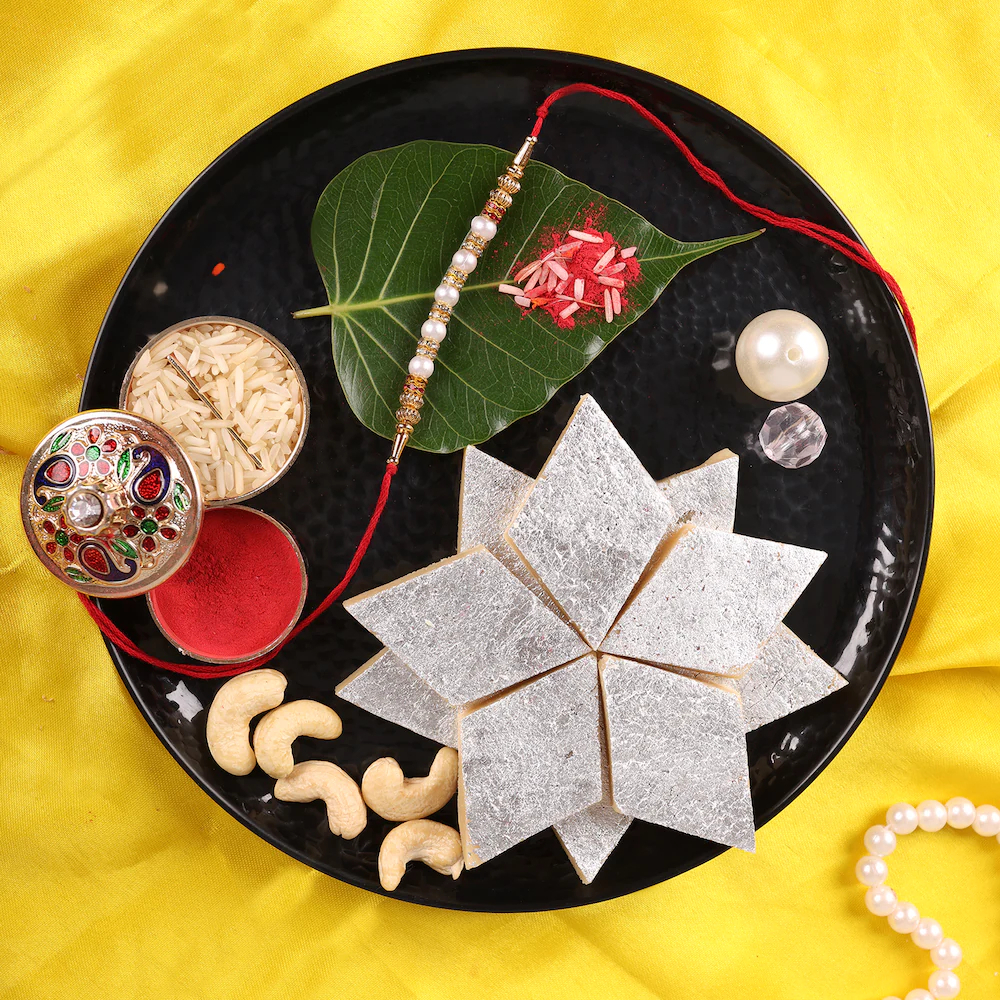  Antique Finish Rakhi And Kaju Katli