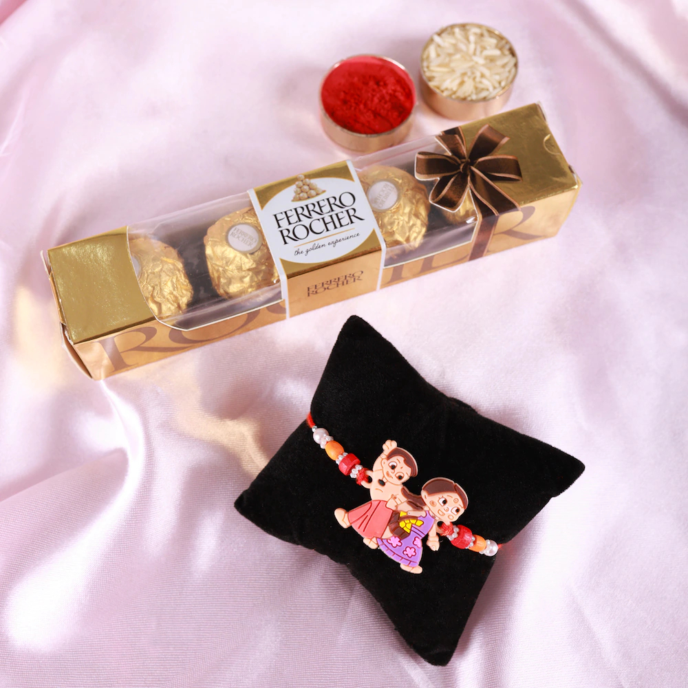  Chota Bheem Rakhi With Ferrero Rocher Chocolate 4 Pieces