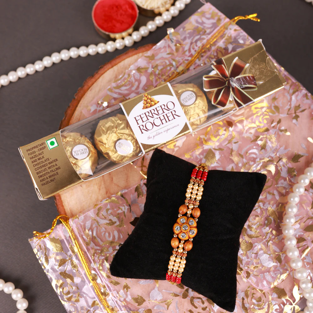  Deginer Brother Rakhi And Ferrero Rocher 4 Pieces