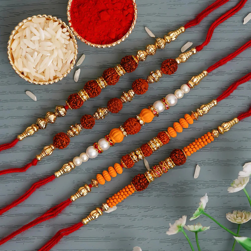  Rudraksh Rakhis Pack Of 5