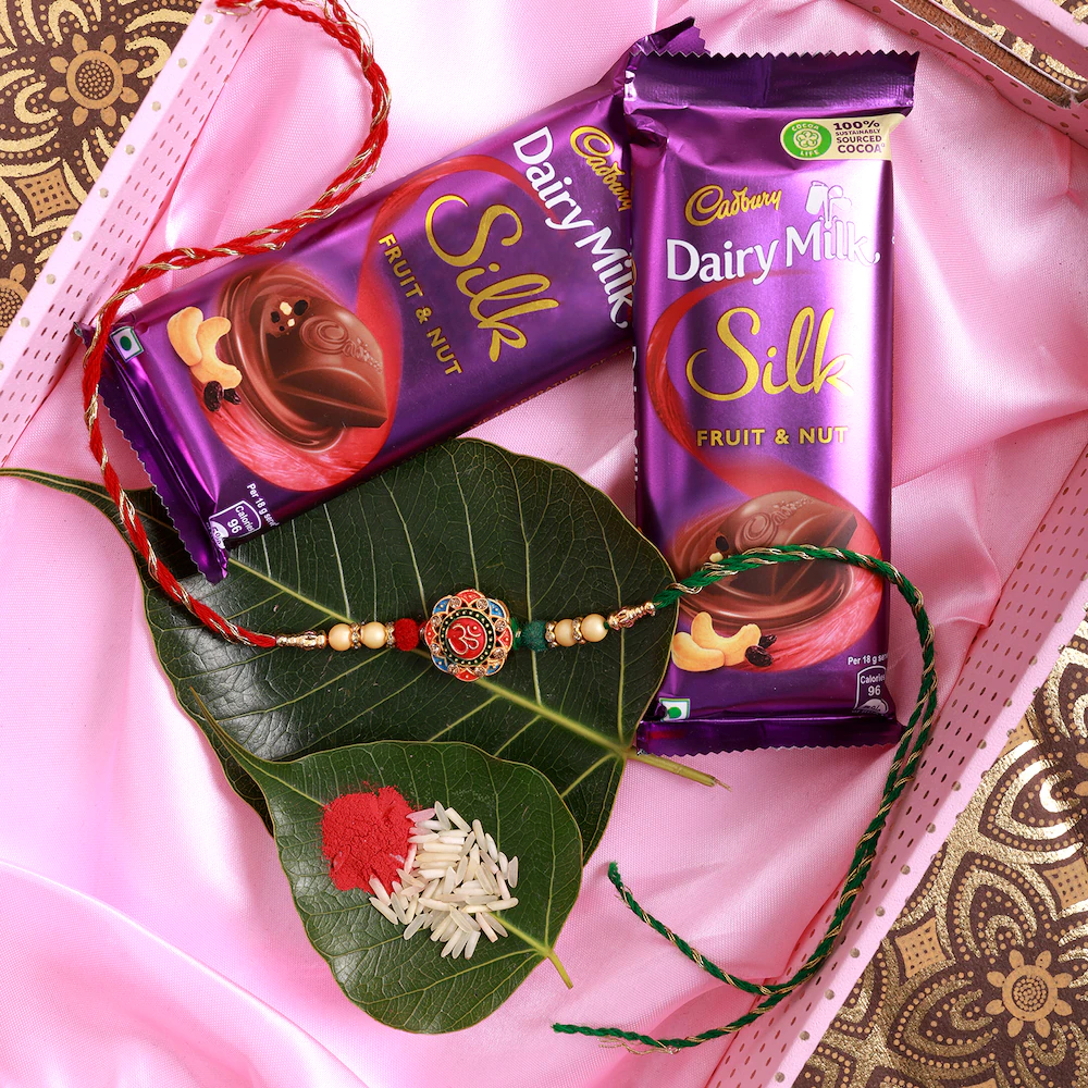  Om Rakhi With Chocolate Combo