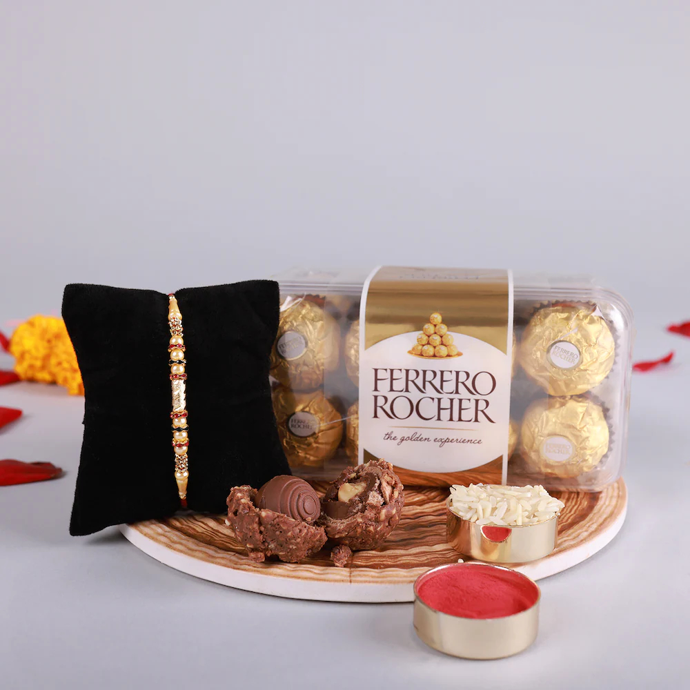  Deginer Rakhi With Ferrero Rocher Premium Chocolate