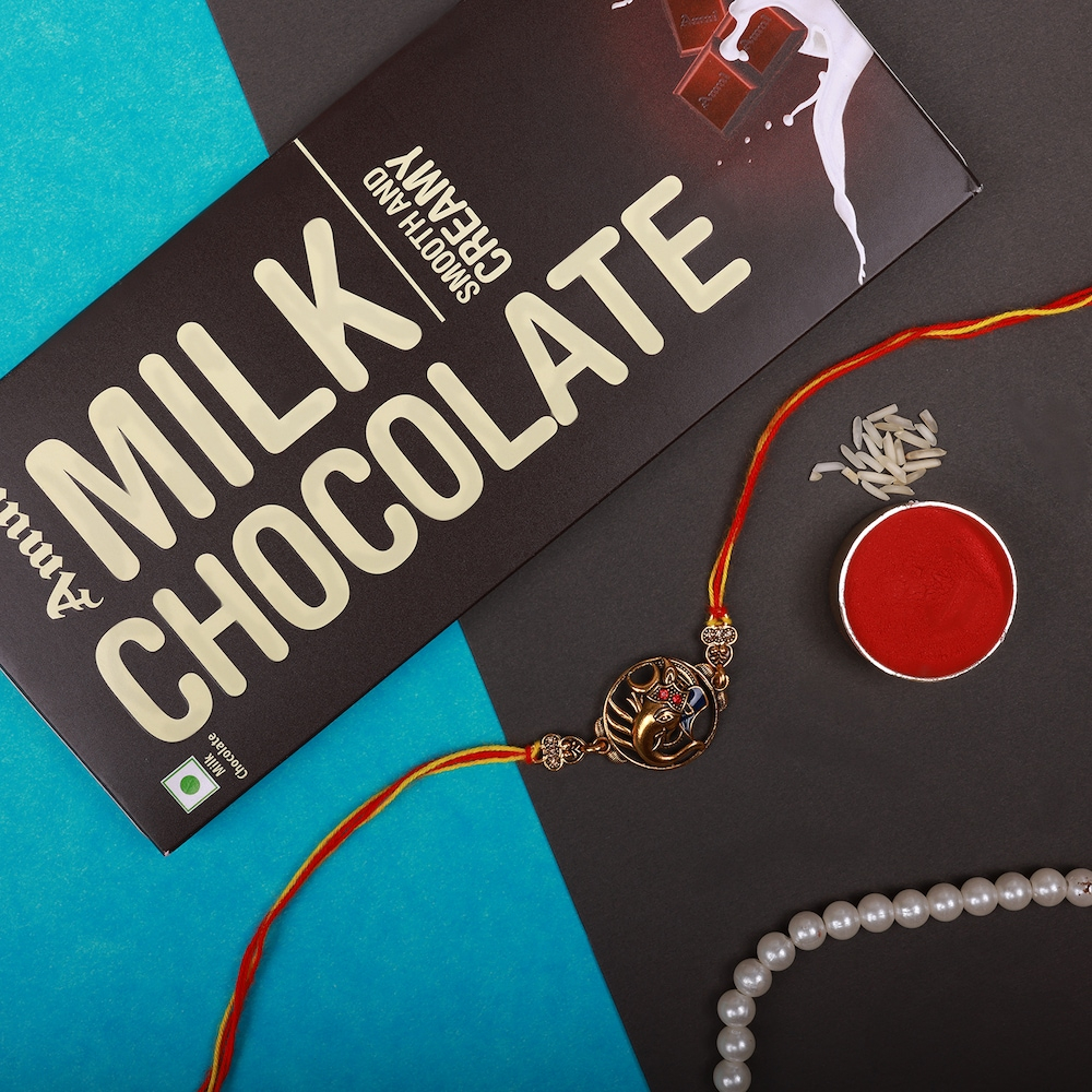  Ganesh Rakhi With Amul Milk Chocolate