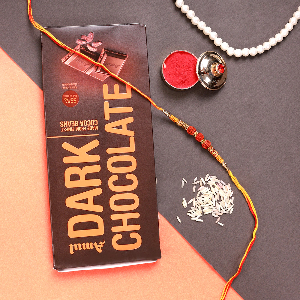  Rudraksh Rakhi With Dark Chocolate