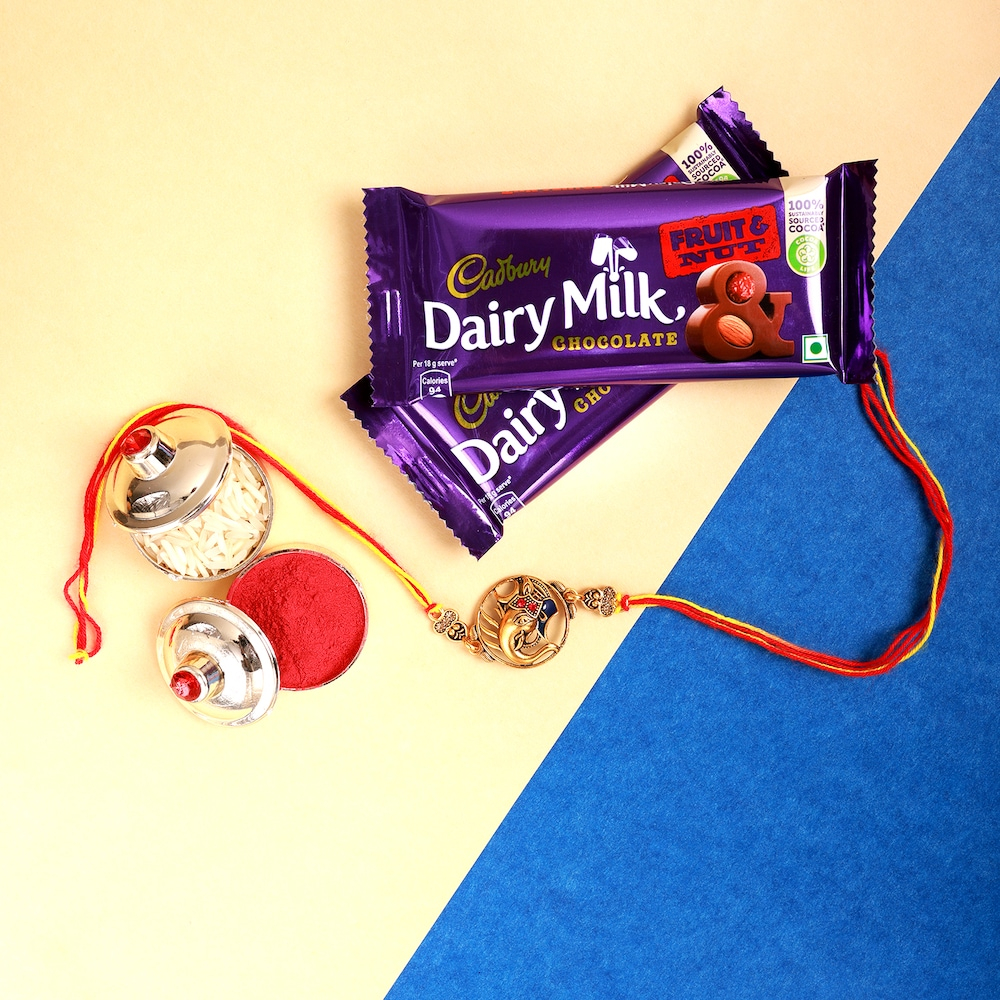  Ganesh Rakhi With Chocolate Combo