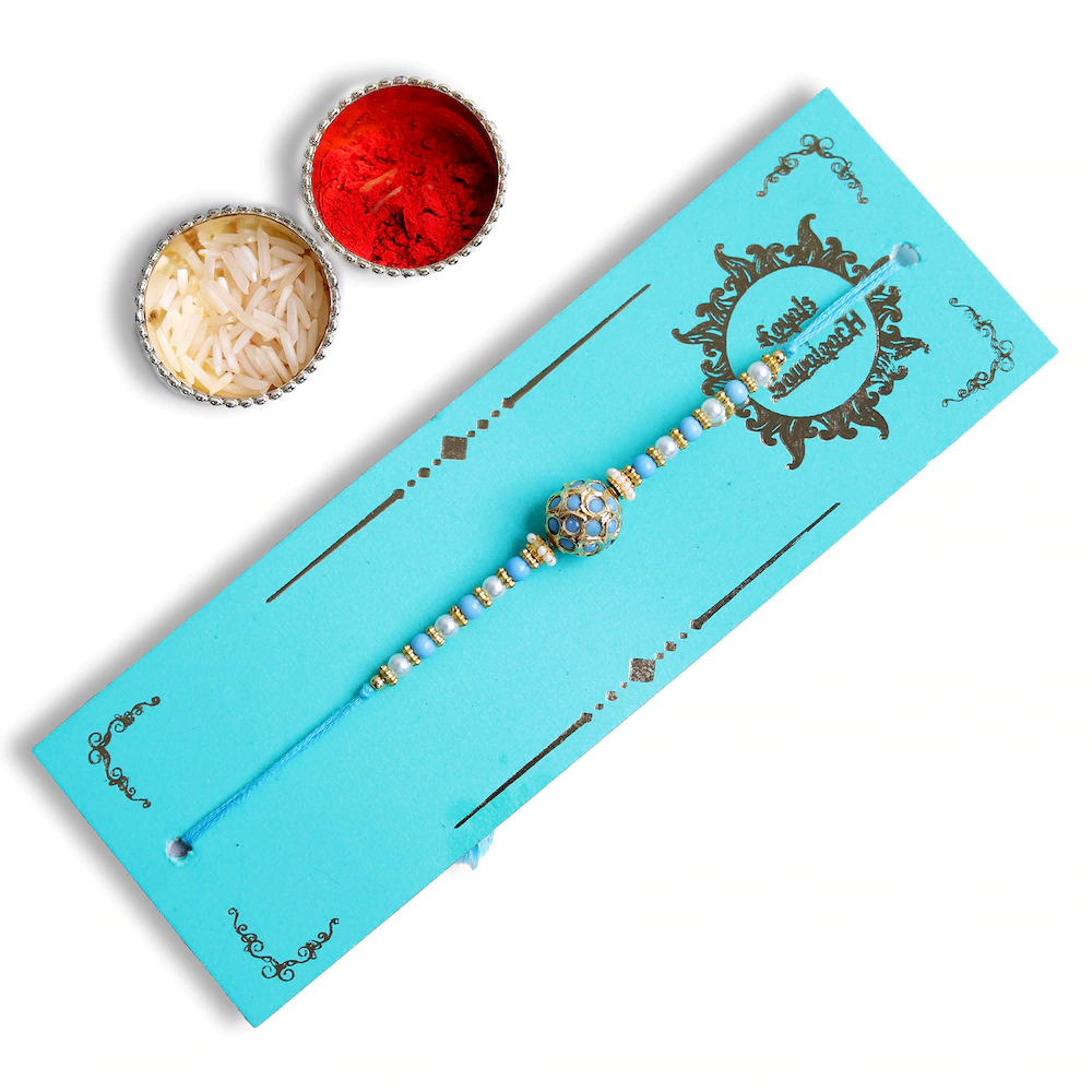  SkyBlue Jadau Rakhi