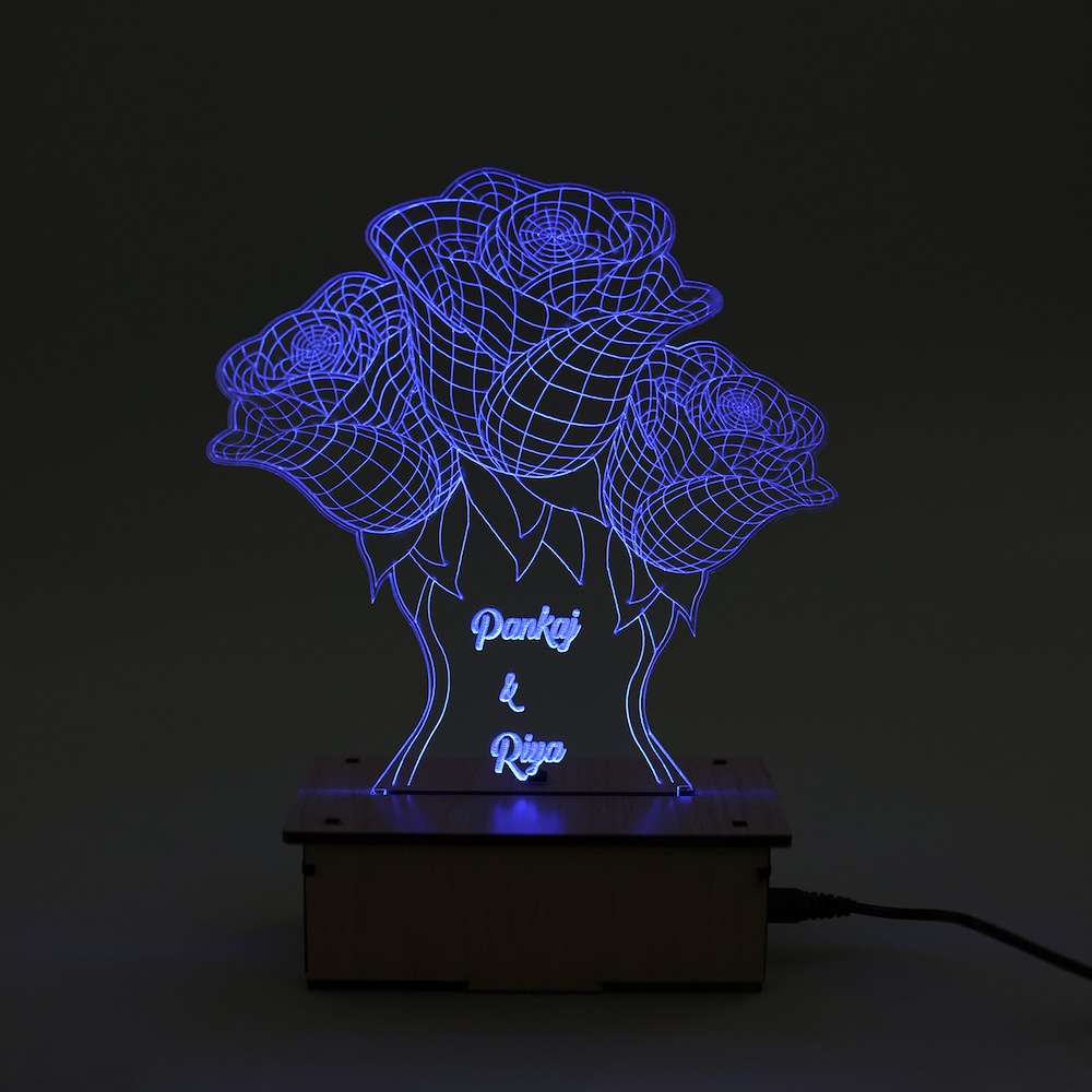  Rose 3D Illusion Lamp