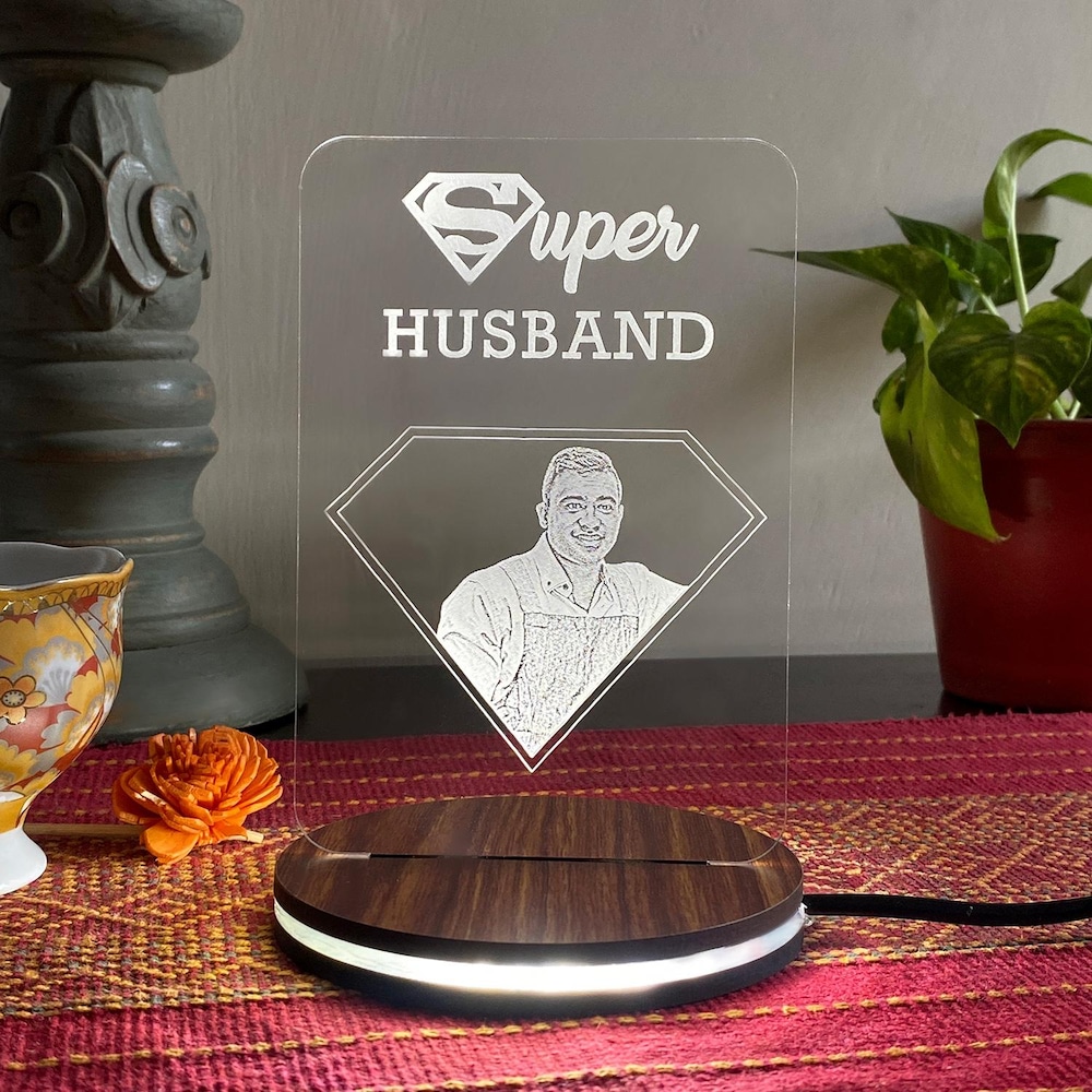  Personalised Engraved Lamp For Hubby