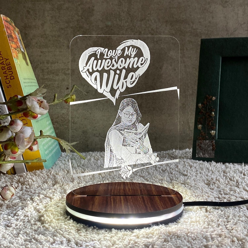  Elegant LED Engraved Lamp For Wife