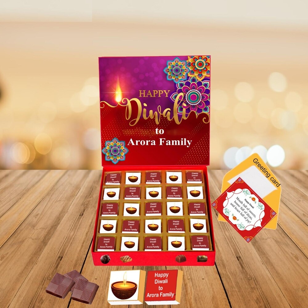 Elegant Festive Diwali Personalised Chocolate Gift Pack
