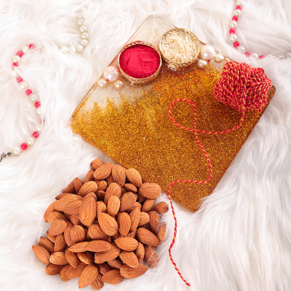  Bhai Thali Gift With Dry Fruits