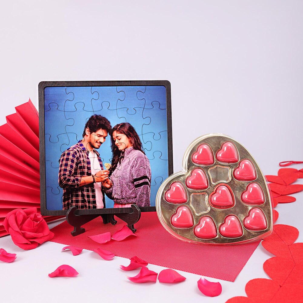 Heart Chocolate With Amazing Heart Puzzle  Frame
