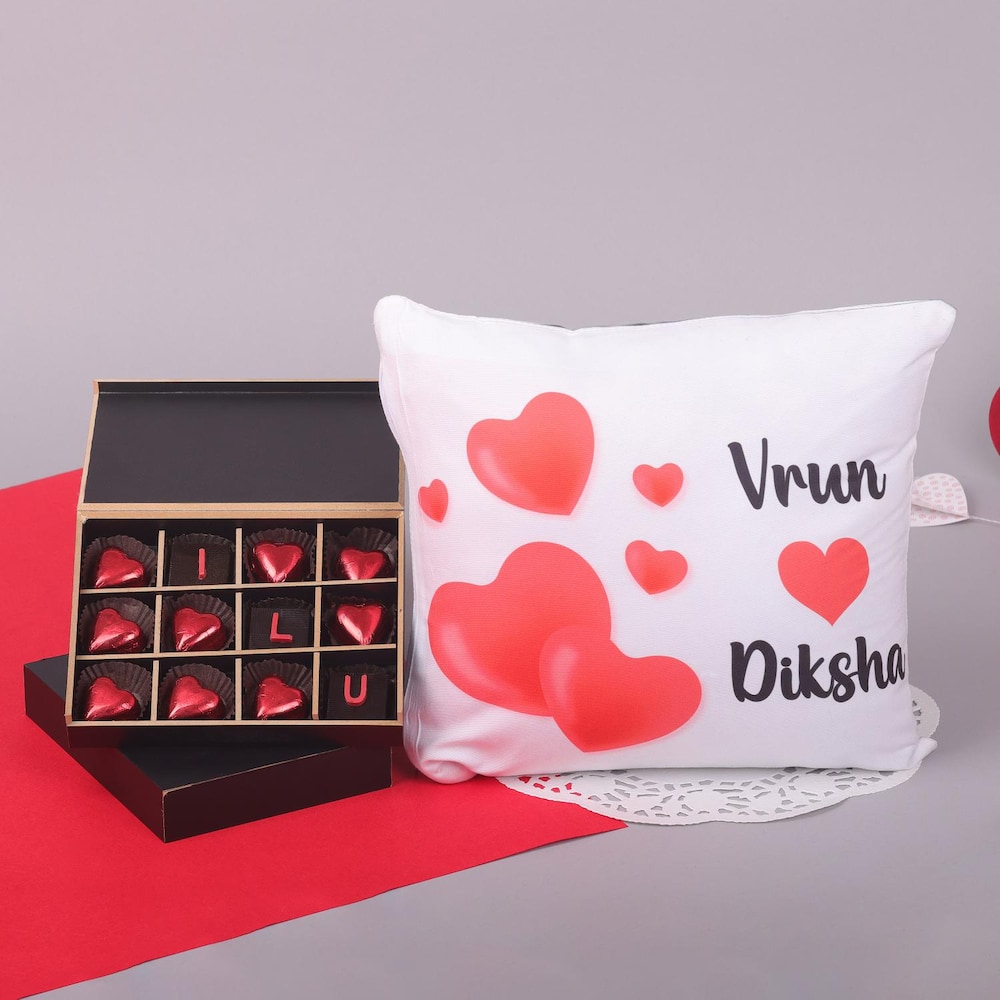  ILU Dark Chocolates With Personalised Cushion