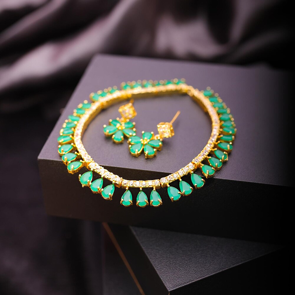  Green Stone Elegant Necklace Set