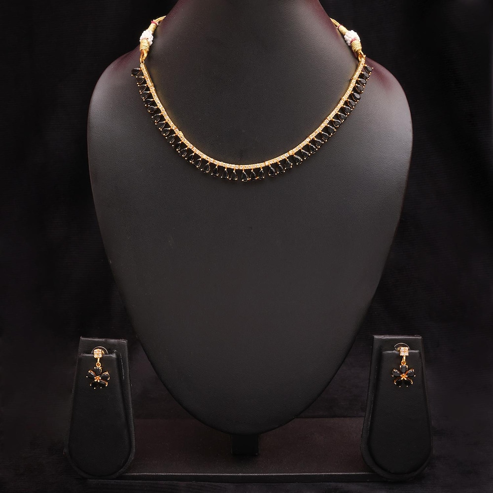  Black American Diamond Fancy Necklace Set